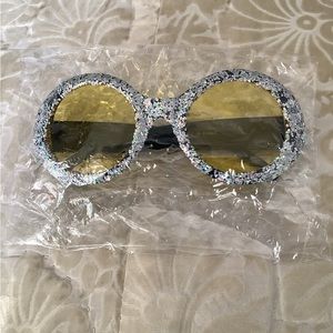 Halloween sunglasses silver sparkle black cute for party